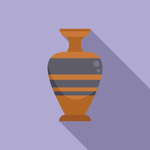 Jug Amphora Icon Flat Vector Vase Pot Old Pottery — Stock Vector