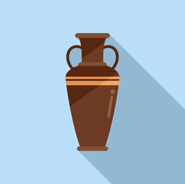 Antique Amphora Icon Flat Vector Vase Pot Wine Pottery — Stock Vector