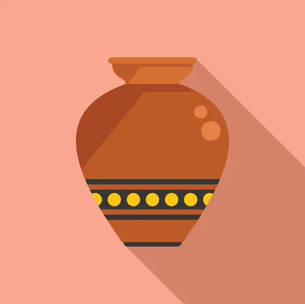 Yağ Amforo Simgesi Düz Vektör Eski Bir Vazo Kavanoz — Stok Vektör