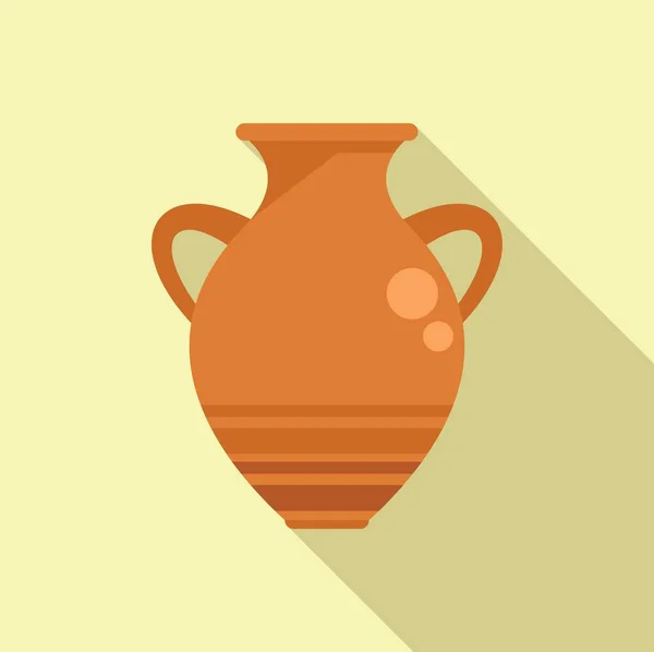 Medieval Amphora Icon Flat Vector Vase Pot Old Wine — Stock Vector