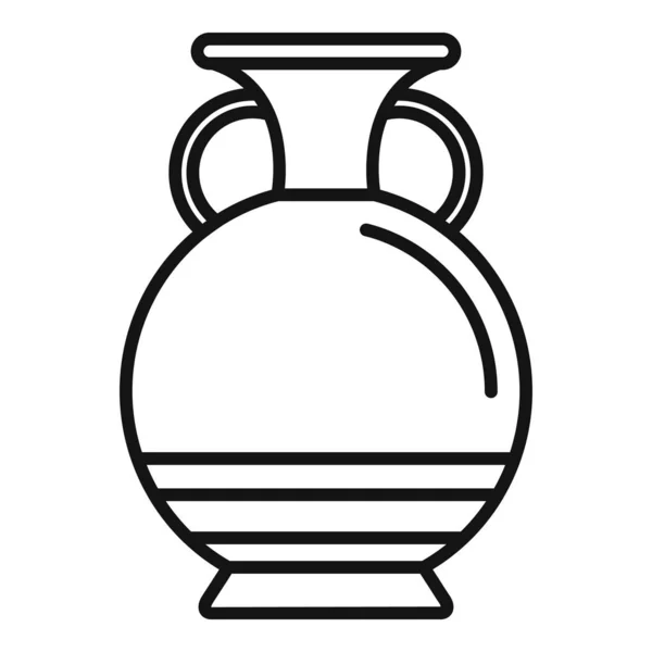 Amphora Icoon Omtrek Vector Oude Vaas Oude Wijn — Stockvector