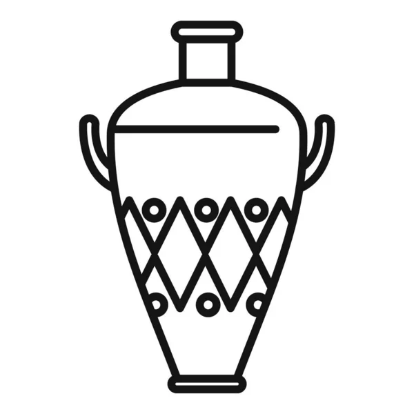 Amphora Vase Symbol Umrissvektor Alte Keramik Wasserglas — Stockvektor