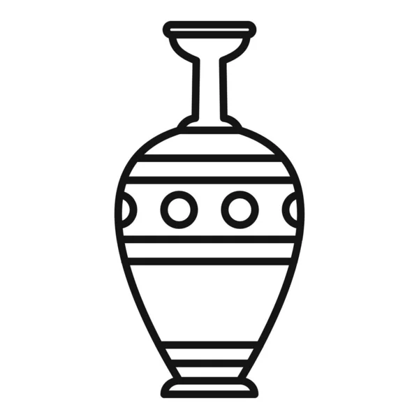 Kanne Amphora Symbol Umrissvektor Vasentopf Vorhanden Alte Keramik — Stockvektor