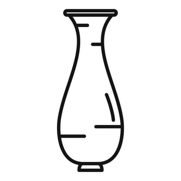 Art Amphore Icône Contour Vecteur Vieille Poterie Vase Pot — Image vectorielle