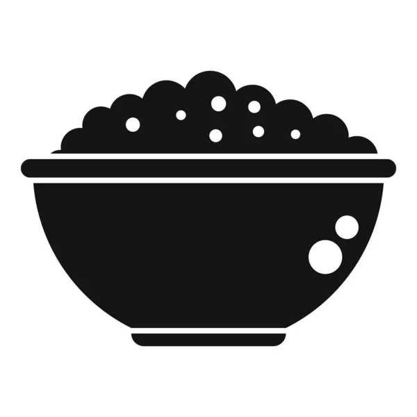 Icône Bol Crème Lait Vecteur Simple Production Alimentaire Produits Laitiers — Image vectorielle