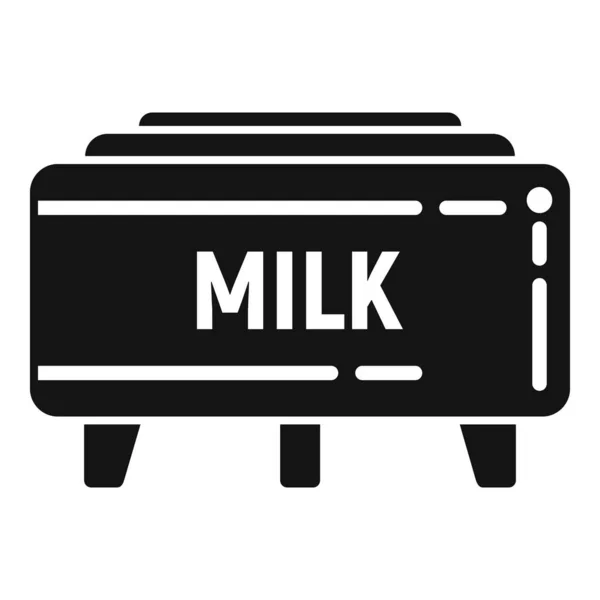 Ikon Tangki Susu Pabrik Vektor Sederhana Keju Makanan Proses Pewarna - Stok Vektor