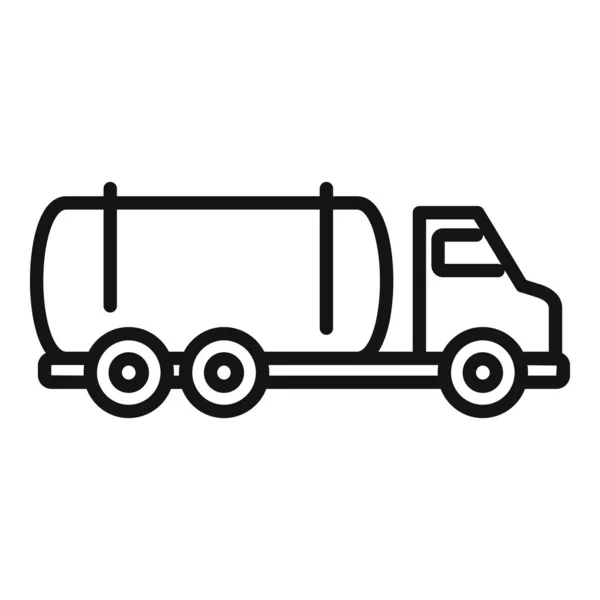 Vecteur Contour Icône Camion Citerne Lait Fromage Industriel Beurre Ferme — Image vectorielle