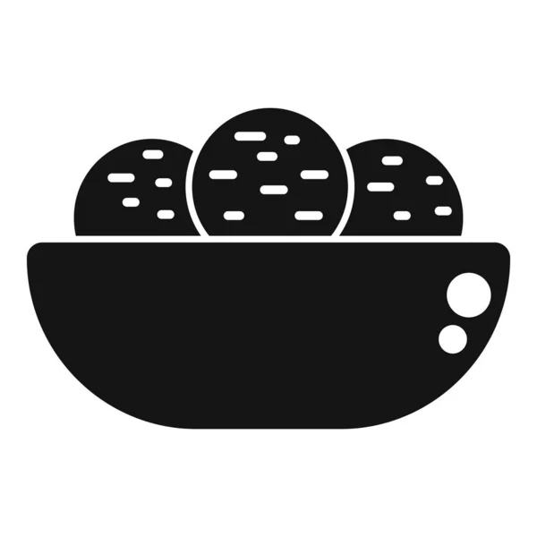 Піктограма Пластини Фалафеля Простий Вектор Кулінарна Кулька Здоровий Салат — стоковий вектор