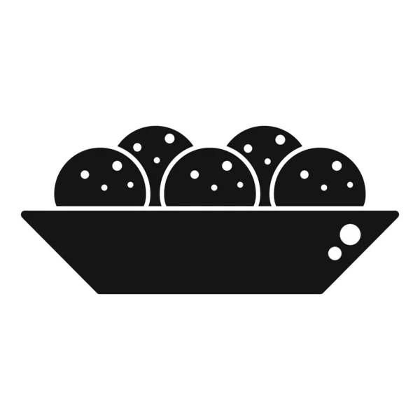 Ikon Bola Falafel Vektor Sederhana Piring Masak Vegan Lezat - Stok Vektor