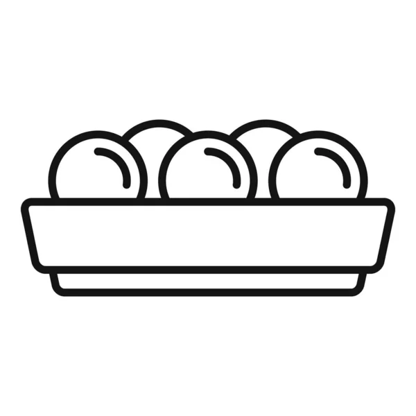 Événement Falafel Icône Contour Vecteur Cuisine Arabe Balle Musulmane — Image vectorielle