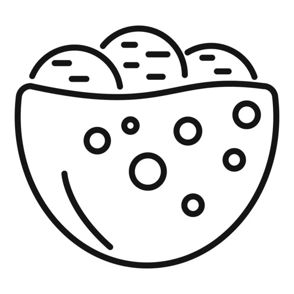 Falafel Pita Icon Umrissvektor Arabische Küche Vegane Frische — Stockvektor