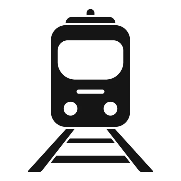 Stop Icona Del Treno Semplice Vettore Piattaforma Ferroviaria Metropolitana Popolare — Vettoriale Stock