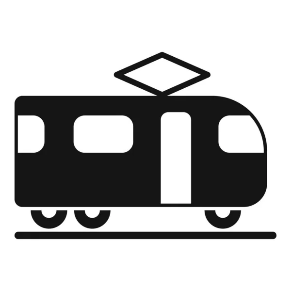 Elektrische Trein Pictogram Eenvoudige Vector Spoorwegbus Reisticket — Stockvector