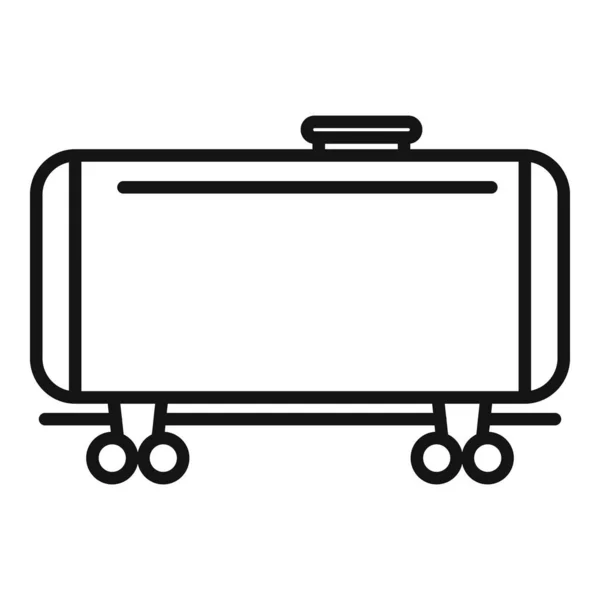 Fuel Tank Wagon Icon Outline Vector City Passenger Metro Train — Stock Vector