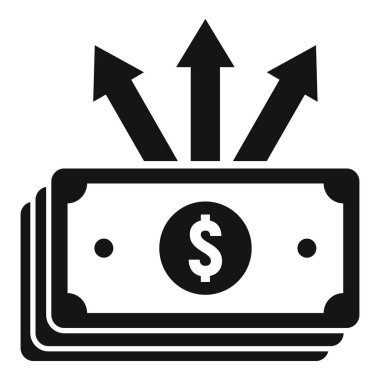 Para aktarım simgesi basit vektör. Nakit gönder. Cep telefonu