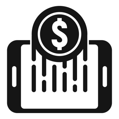 Nakit ikonu basit bir vektör gönder. Para transferi. Mobil banka