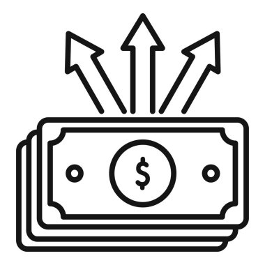 Para transfer ikonu ana hat vektörü. Nakit gönder. Cep telefonu