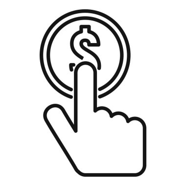 Simge gönderme dış hat vektörüne tıklayın. Mobil banka. Uygulama al