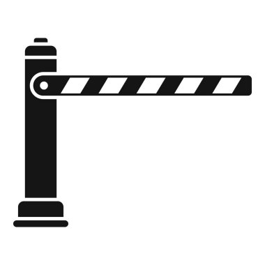 Sınır bariyeri simgesi basit vektör. Tren güvenliği. Kapalı dur