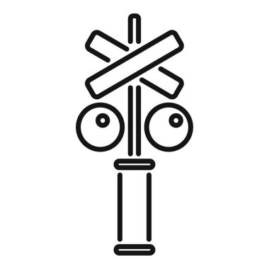 Demiryolu ikonu ana hat vektörü. Yol güvenliği. Kapı trafiği