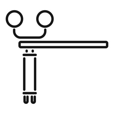 Tehlike bariyeri simgesi ana hat vektörü. Tren yolu. Kontrolü aç