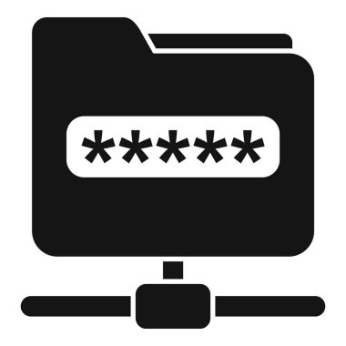 Paylaşılan dizin güvenli simgesi basit vektör. Güvenlik politikası. Veri koruması