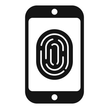 Parmak izi simgesi basit vektör. Veri koruması. Güvenli kişisel