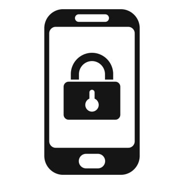 Telefon kilidi simgesi basit vektör. Veri gizliliği. Güvenli kişisel