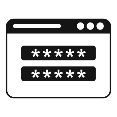 Web parola simgesi basit vektör. Veri gizliliği. Politika siberi