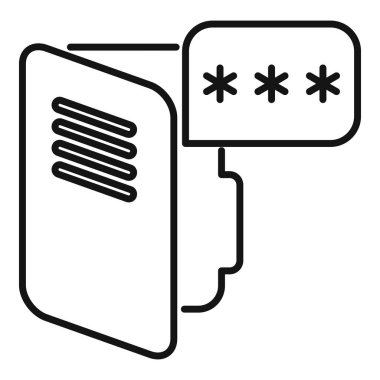 Dizin gizlilik simgesi ana hatları vektörü. Veri koruması. Bilgi güvenli