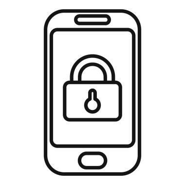 Telefon kilidi simgesi ana hat vektörü. Veri gizliliği. Güvenli kişisel