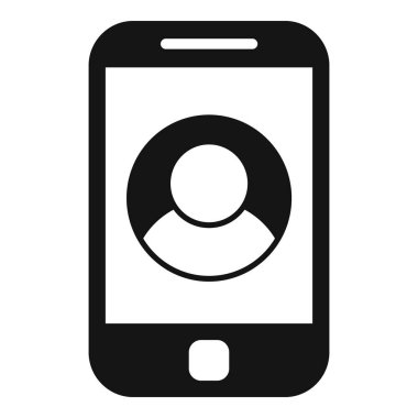 Kişi çağırma simgesi basit vektör. Müşteriyle bağlantı kur. E- posta bilgileri