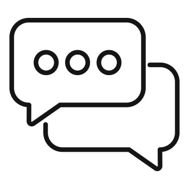 Bilgi sohbet simgesi ana hatları vektörü. Bağlantı çağrısı. Müşteri desteği