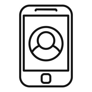 Kişi çağrısı ikon ana hat vektörü. Müşteriyle bağlantı kur. E- posta bilgileri