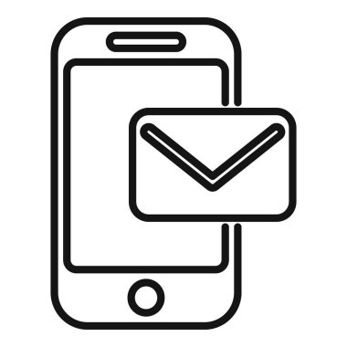 İleti simgesi ana hatlı vektörü postala. İnternette. E- posta sayfası