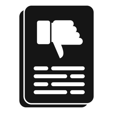 Kağıt simgeden hoşlanmaz basit vektör. Sosyal medya. Negatif kişi