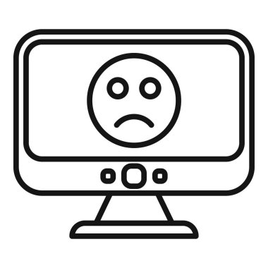 Monitör simge ana hatlarını sevmiyor. Sosyal medya. Negatif kişi