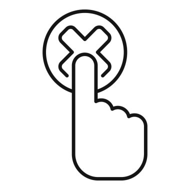 Hoşlanmadığınız simge çizgisi vektörü koyun. Sosyal medya. Negatif kişi