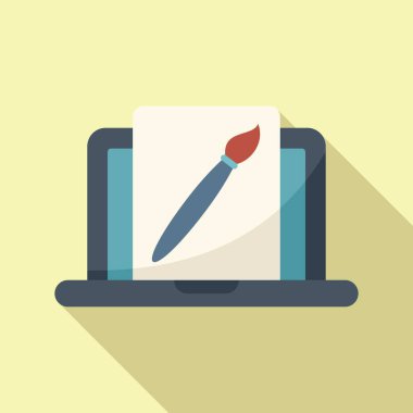 Laptop boyası düz vektörü. Ui yaratıcı. Proje oluştur