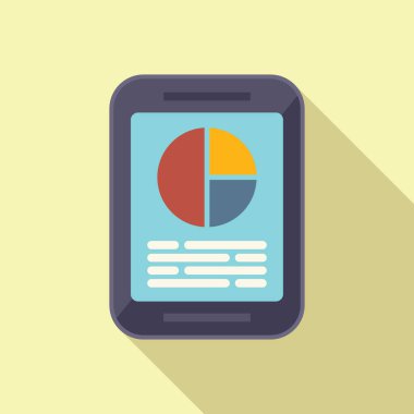 Tablet pazar segment simgesi düz vektör. Müşteri çizelgesi. İş paylaşımı
