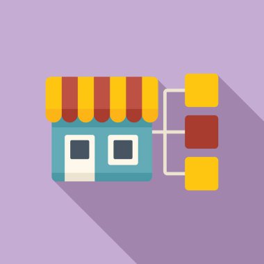 Dükkan segmenti pazar simgesi düz vektör. Hedef müşteri. Huni satışı