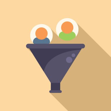 Piyasa huni simgesi düz vektörü. Müşteri hedefi. İnsanlar paylaşır