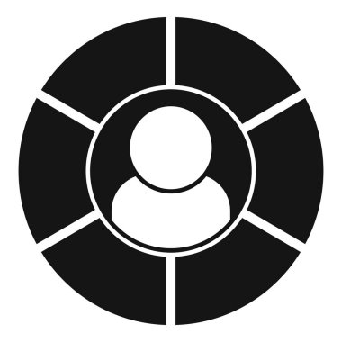 Pasta grafik segment simgesi basit vektör. Piyasa hedefi. İş paylaşımı