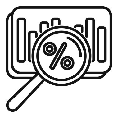 Yüzde pazar segmentasyon simgesi ana hatları vektörü. Parça hedefi. Grafik paylaşımı