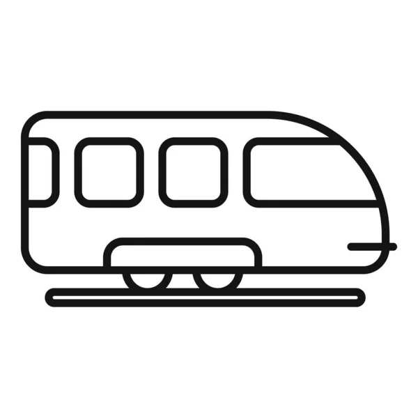 Вектор Контура Значка Скоростного Поезда Городская Платформа Метро — стоковый вектор