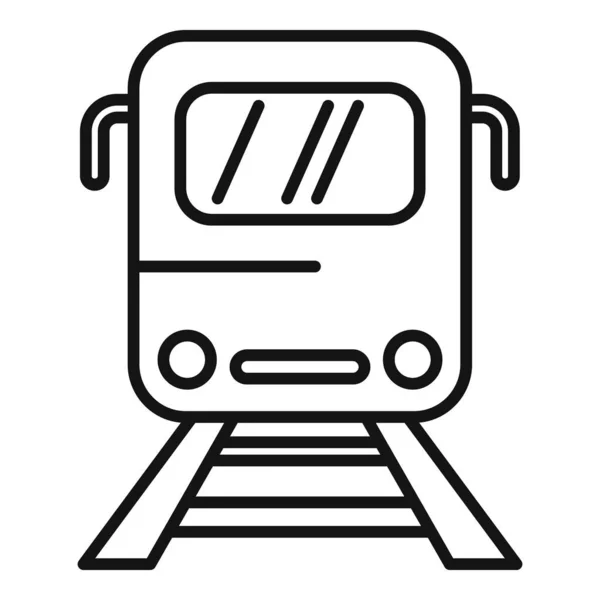 Остановите Вектор Контура Значка Поезда Метро Платформа — стоковый вектор