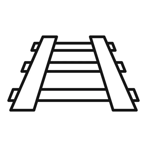 Ícone Ferroviário Viagem Contorno Vetor Metro Janela Cidade Espera — Vetor de Stock