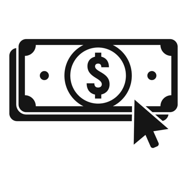 Clique Ícone Dinheiro Vetor Simples Pagamento Móvel Banco Online — Vetor de Stock