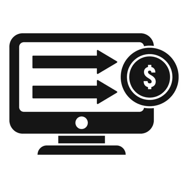 Enviar Ícone Telefone Vetor Simples Dinheiro Banco Online — Vetor de Stock
