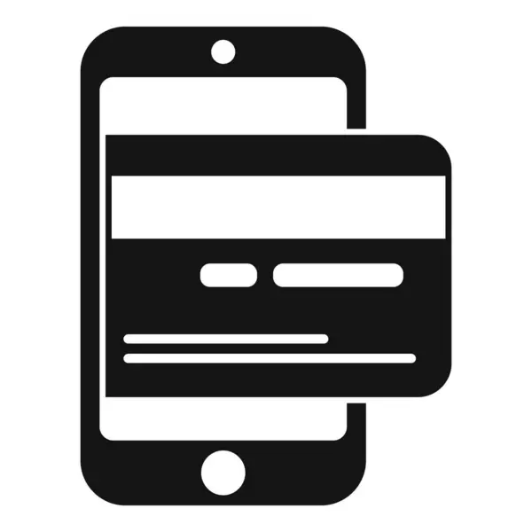 Téléphone Icône Carte Crédit Vecteur Simple Envoi Argent Entreprise Trésorerie — Image vectorielle